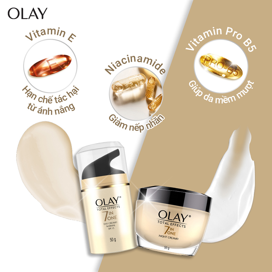 Combo Kem Dưỡng OLAY Total Effects Ngăn Ngừa Và Bảo Vệ Da Khỏi 7 Dấu Hiệu Lão Hóa