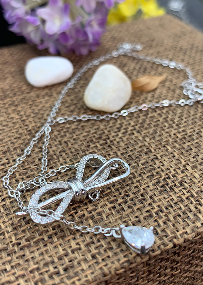 Dây Chuyền Choker Nơ Bạc 925