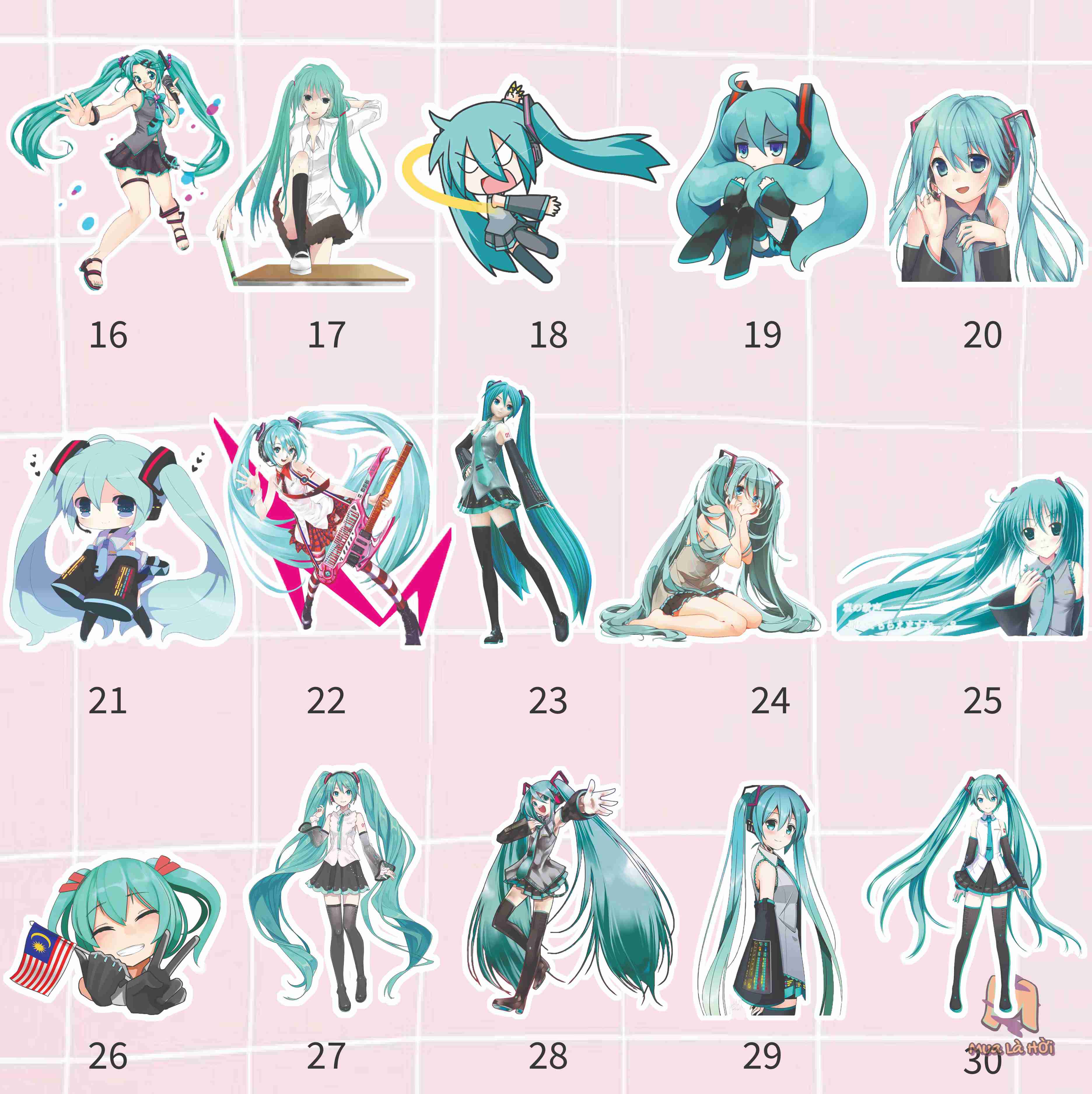 Miếng dán Stickers chủ đề Hatsune Miku