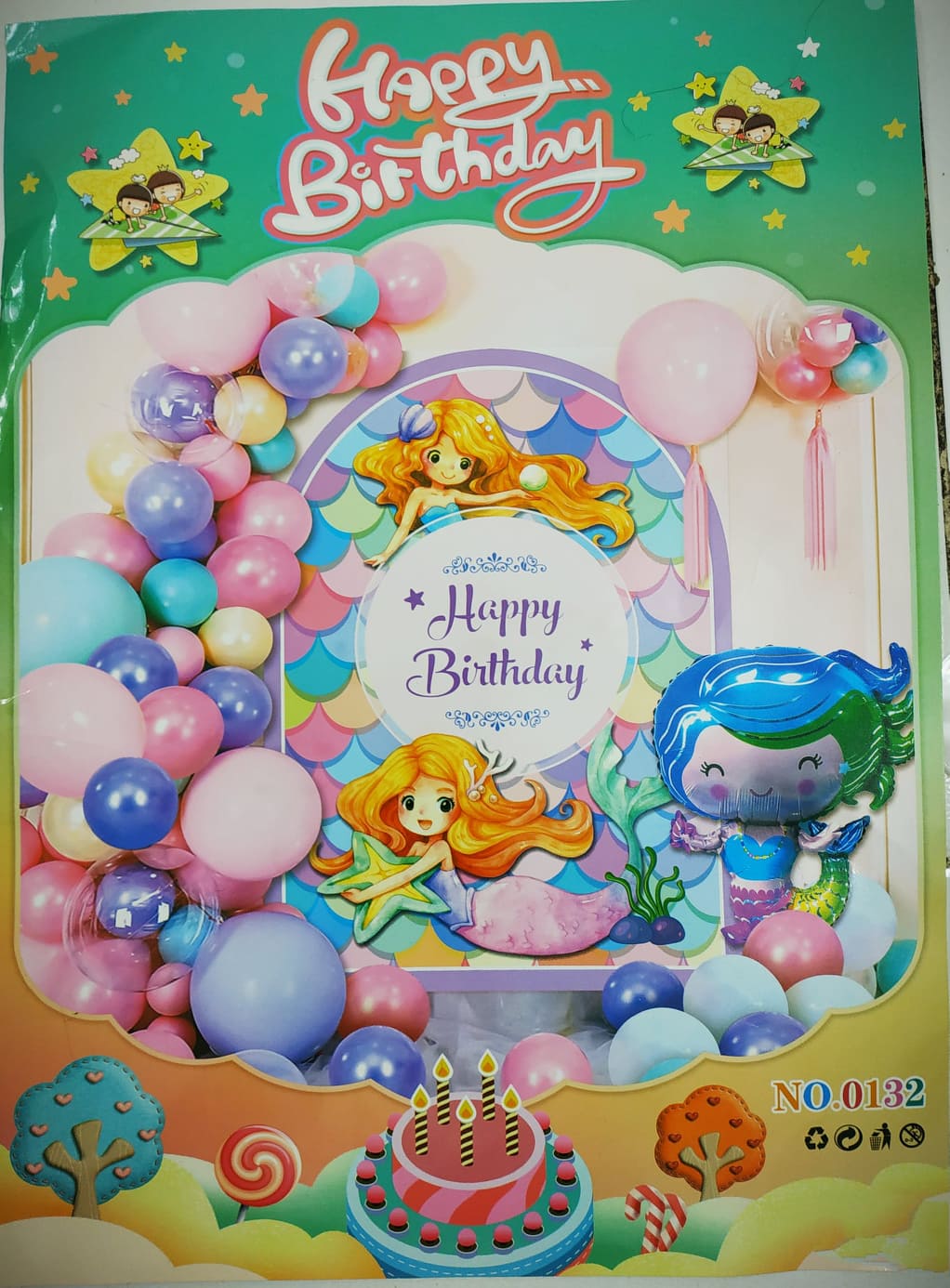 Set bong bóng trang trí sinh nhật, sự kiện cho bé chủ đề Nàng tiên cá