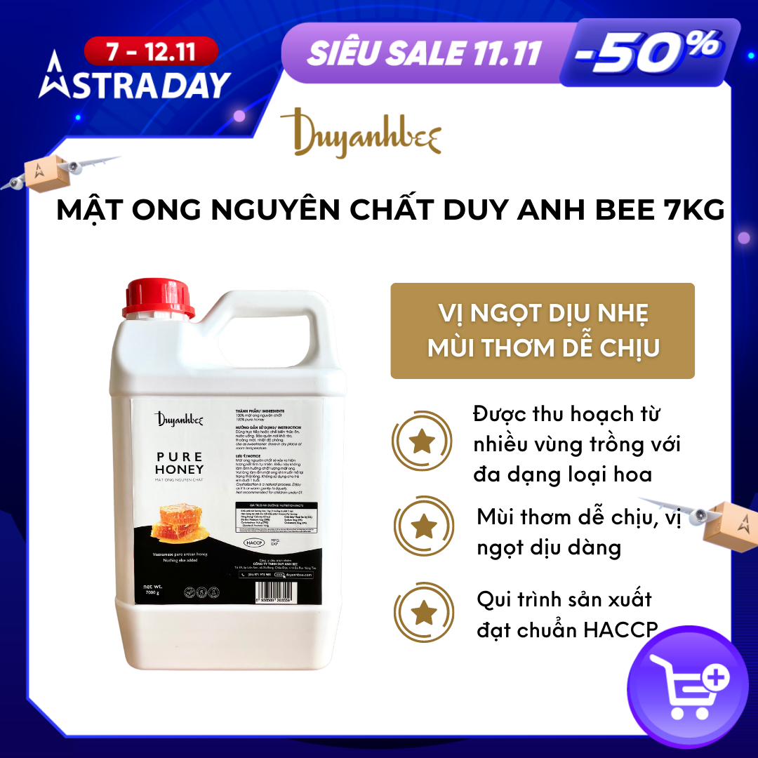 Mật ong nguyên chất Duy Anh Bee 7kg