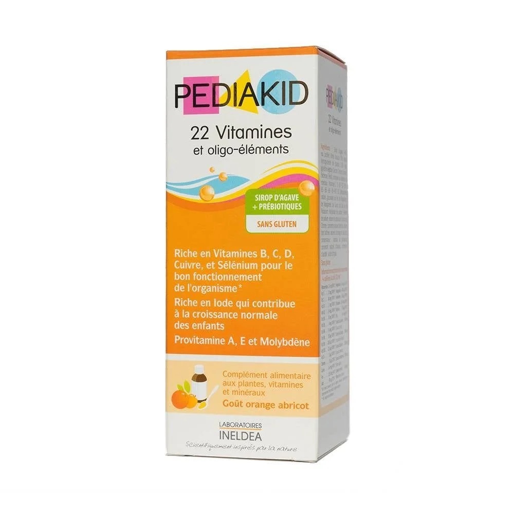 Siro Vitamin Tổng Hợp Cho Bé Pediakid 22 Vitamines Giúp Bé Khỏe Mạnh, Tăng Hấp Thu Dưỡng Chất (Hộp 125ml)