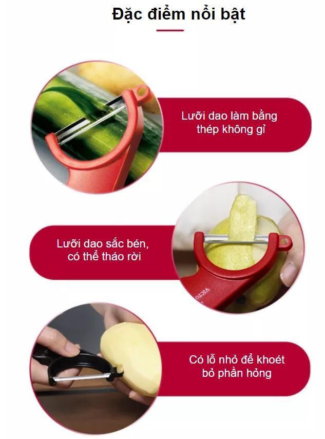 Nạo Rau Củ Quả Đa Năng Victorinox, Lưỡi Thép Không Gỉ, Tay Cầm Chống Trượt Chắc Chắn, Nhập Thụy Sỹ