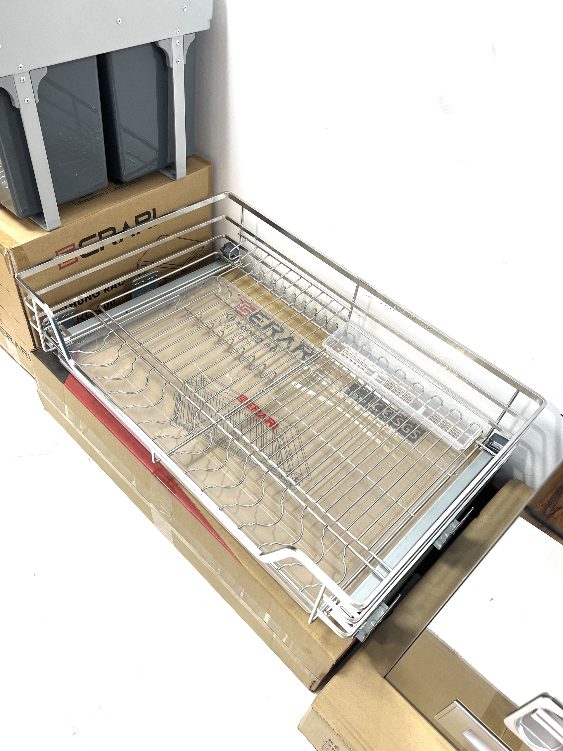 Kệ bát đĩa Gerari chính hãng chất liệu inox bóng cao cấp