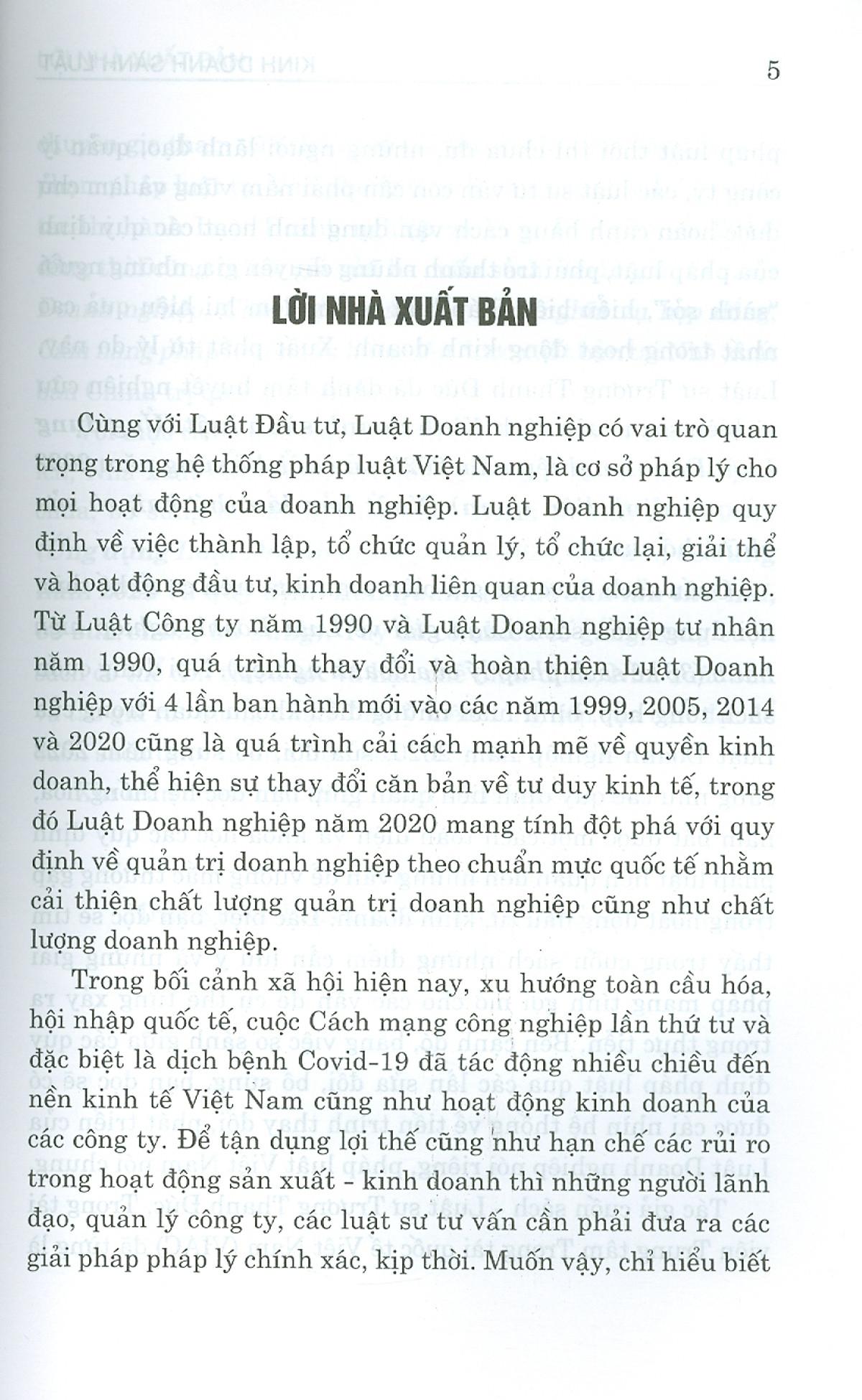 Kinh Doanh Sành Luật (Ứng Dụng Luật Doanh Nghiệp Năm 2020, Sửa Đổi, Bổ Sung Năm 2022 Và Quy Định Liên Quan)