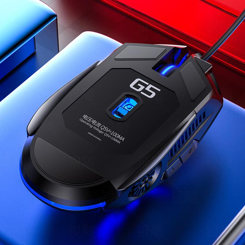 Silent Chuột Chơi Game Có Dây 4 Tốc Độ DPI LED RGB USB Âm Thanh Máy Tính Chuột Cho Máy Tính Laptop Công Sở Nhà Quang Học màu Xám Đen Trắng Hồng