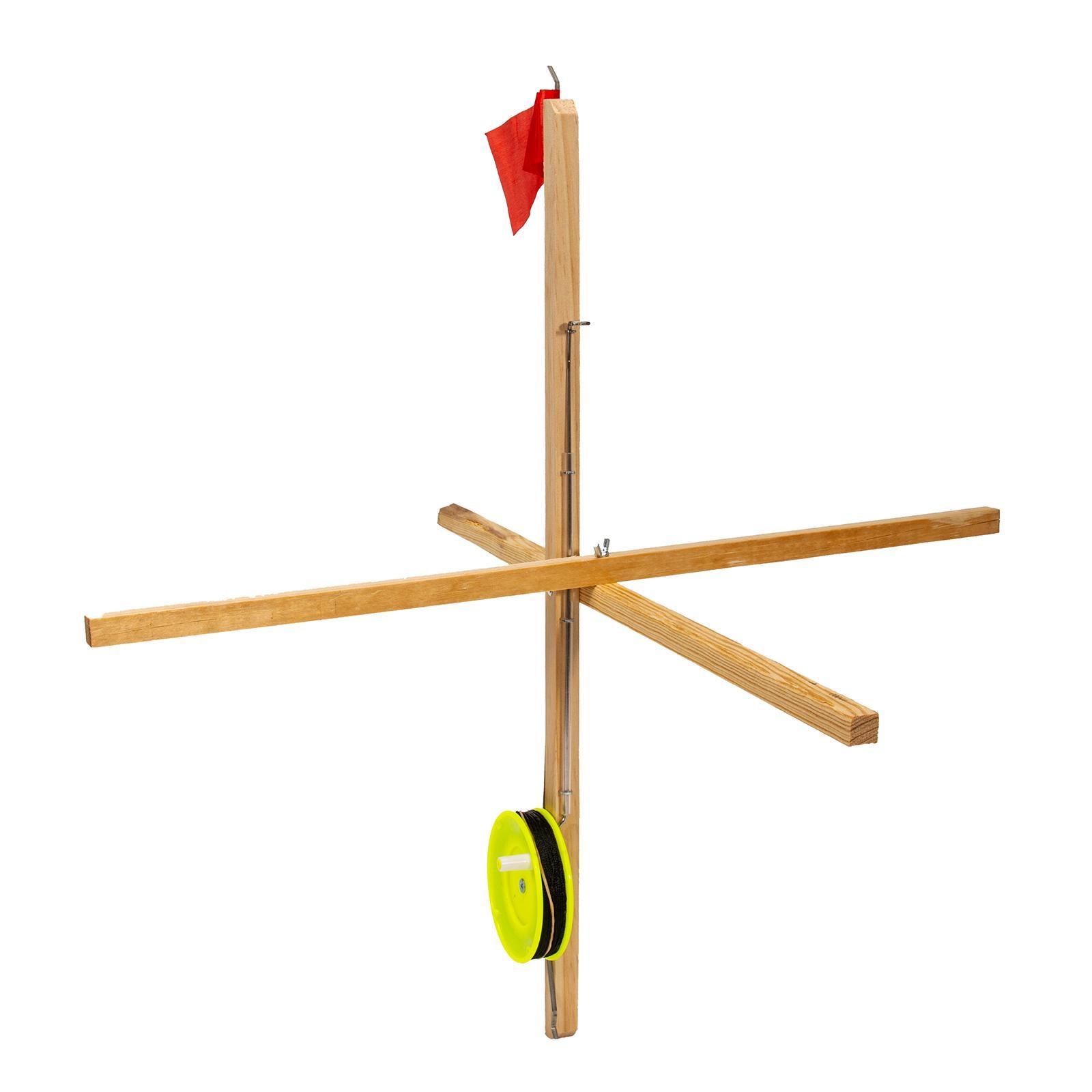 Ice Fishing Tip up Fishing Rod  Collapsible with  and Spoon Net Automatic Fishing Device Portable Fishing Tools Accessories