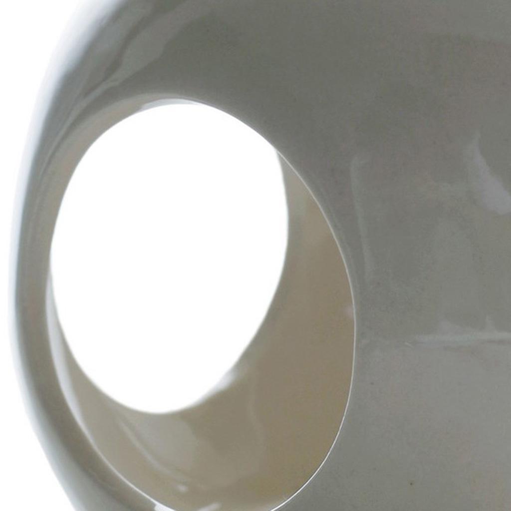 Round Base Ceramic Candle Holder Hollow Design Incense Burner Holder 9.5cm