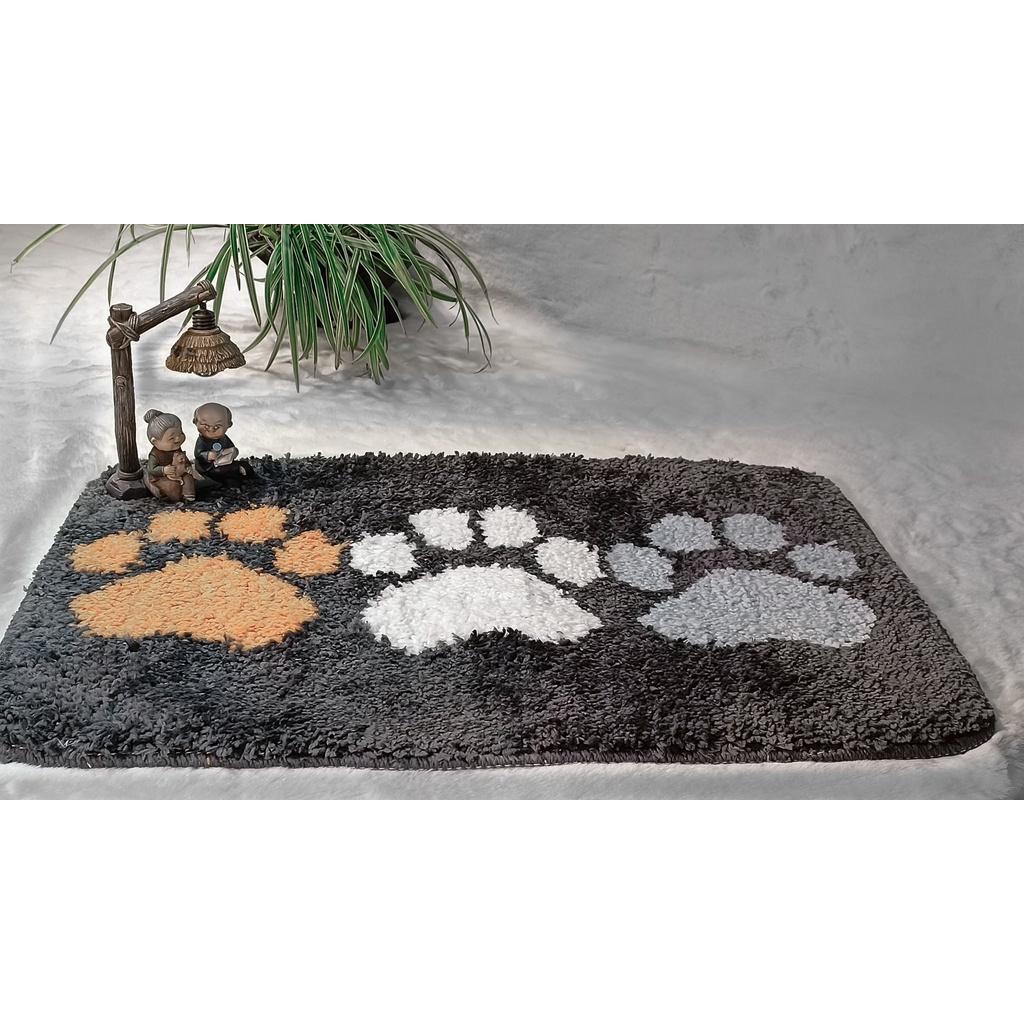 Thảm chùi chân, thảm lau chân len mịn thấm hút tốt khổ 40*60cm