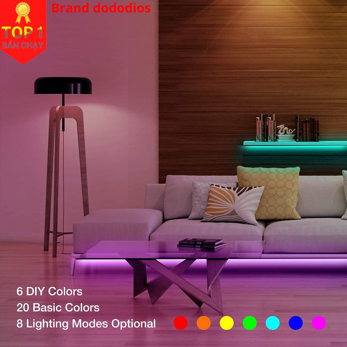 Cuộn Đèn LED Trang Trí Quấn Cây RGB Siêu Sáng, Dài 5m/10m Kèm Remote 44 Phím Quấn Cây Chống Nước, Trang Trí Phòng, Dán Tường, Bàn Máy Tính, Tạo Không Gian Quay Video tiktok