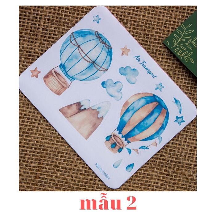 Sticker thiết kế - sticker sheet air transport - trang trí sổ tay, nhật kí bullet journal - uni036