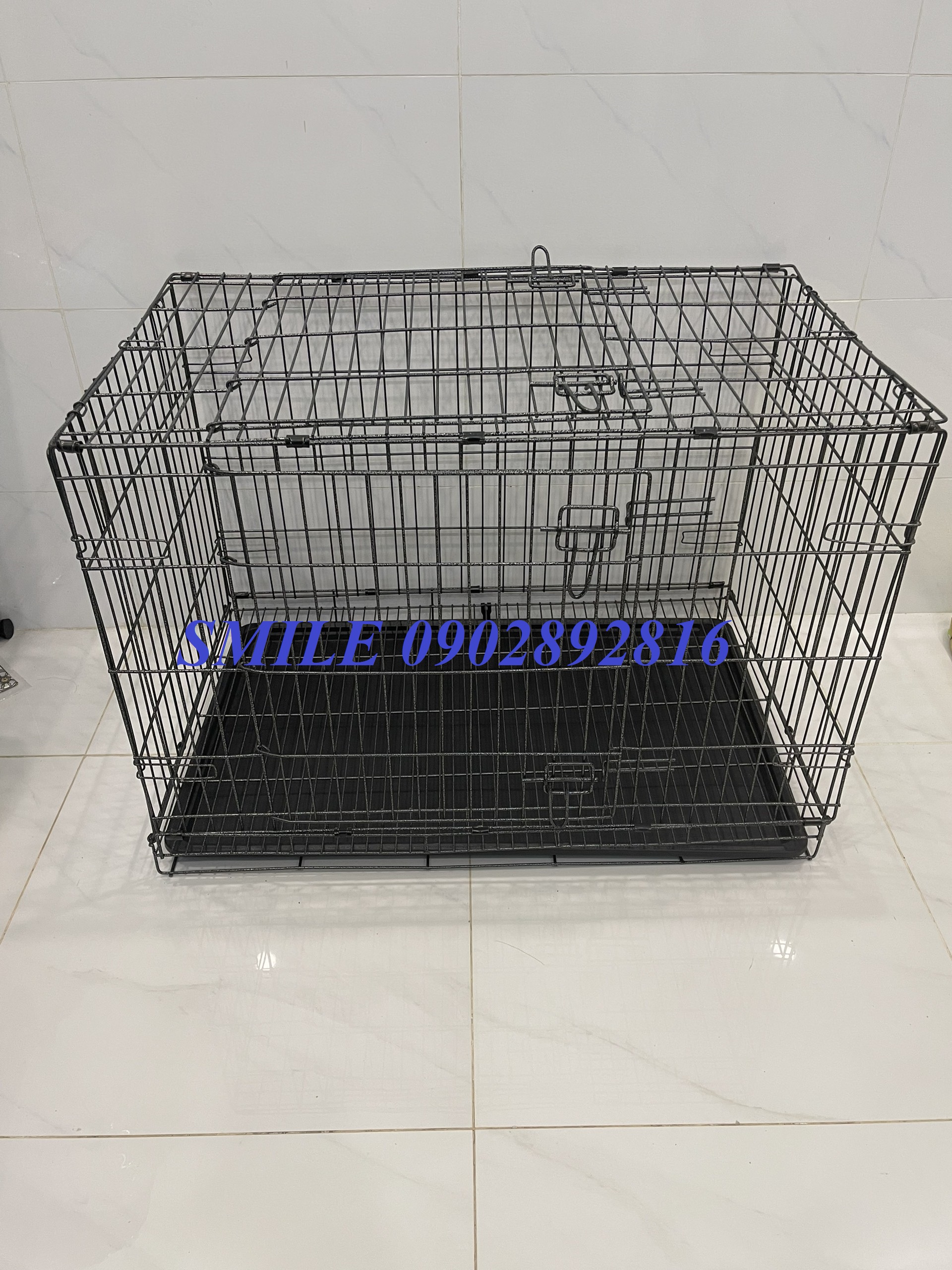 CHUỒNG CHÓ VÂN ĐÁ SIZE LỚN NAN SIÊU DÀY 90X60X65CM GẤP GỌN TIỆN LỢI DÀNH CHO PET LỚN