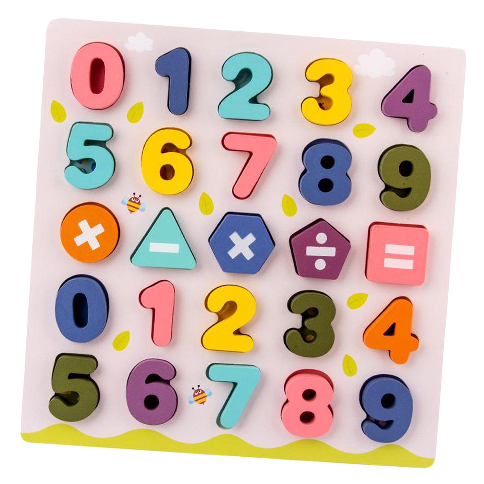 Toddler Jigsaw Kids Puzzle Letters Numbers Wooden Learning Toys