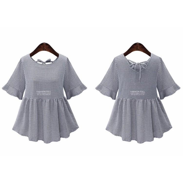 ÁO SỌC CARO BABYDOLL TAY LỠ CAO CẤP TK98N