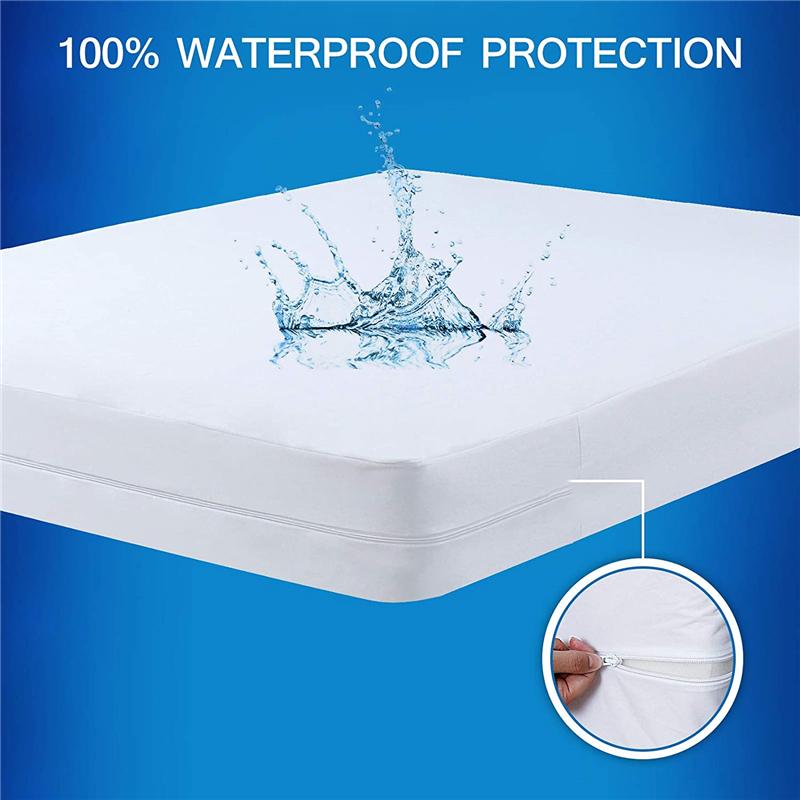 Dây Kéo 6 Mặt Chống Thấm Nước Bảo Vệ Nệm Có Dây Kéo Giường Trang Bị Tấm Trải Giường Tất Cả Các Vòng Bảo Vệ Đơn Đôi