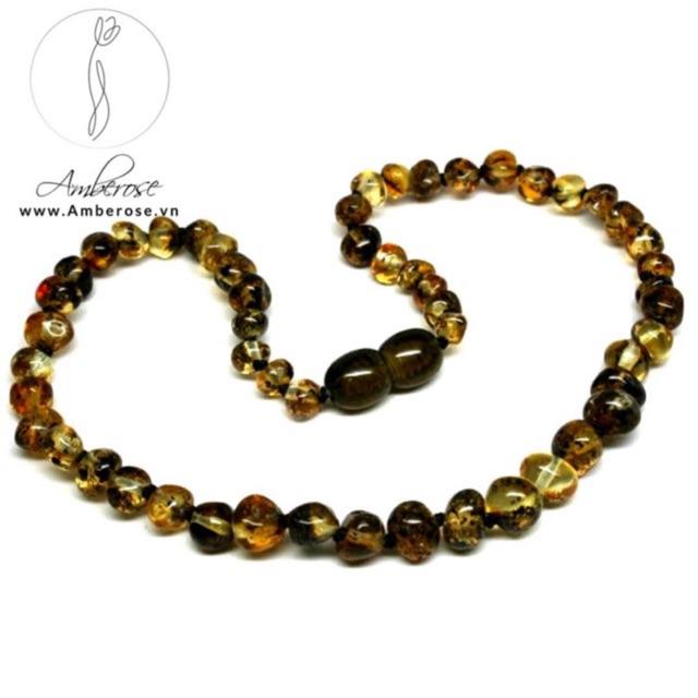 Vòng cổ Amber màu rêu size 40cm cho bé lớn trên 3 tuổi