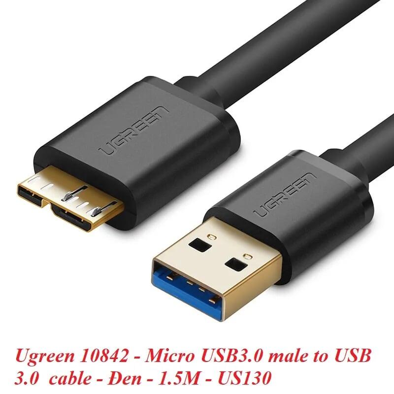 Ugreen UG10842US130TK 1.5M màu Đen Cáp USB 3.0 sang MICRO USB 3.0 cho ổ cứng - HÀNG CHÍNH HÃNG