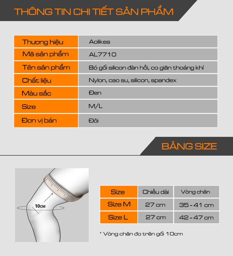 Băng bảo vệ đầu gối  AOLIKES A-7710 Sport knee support