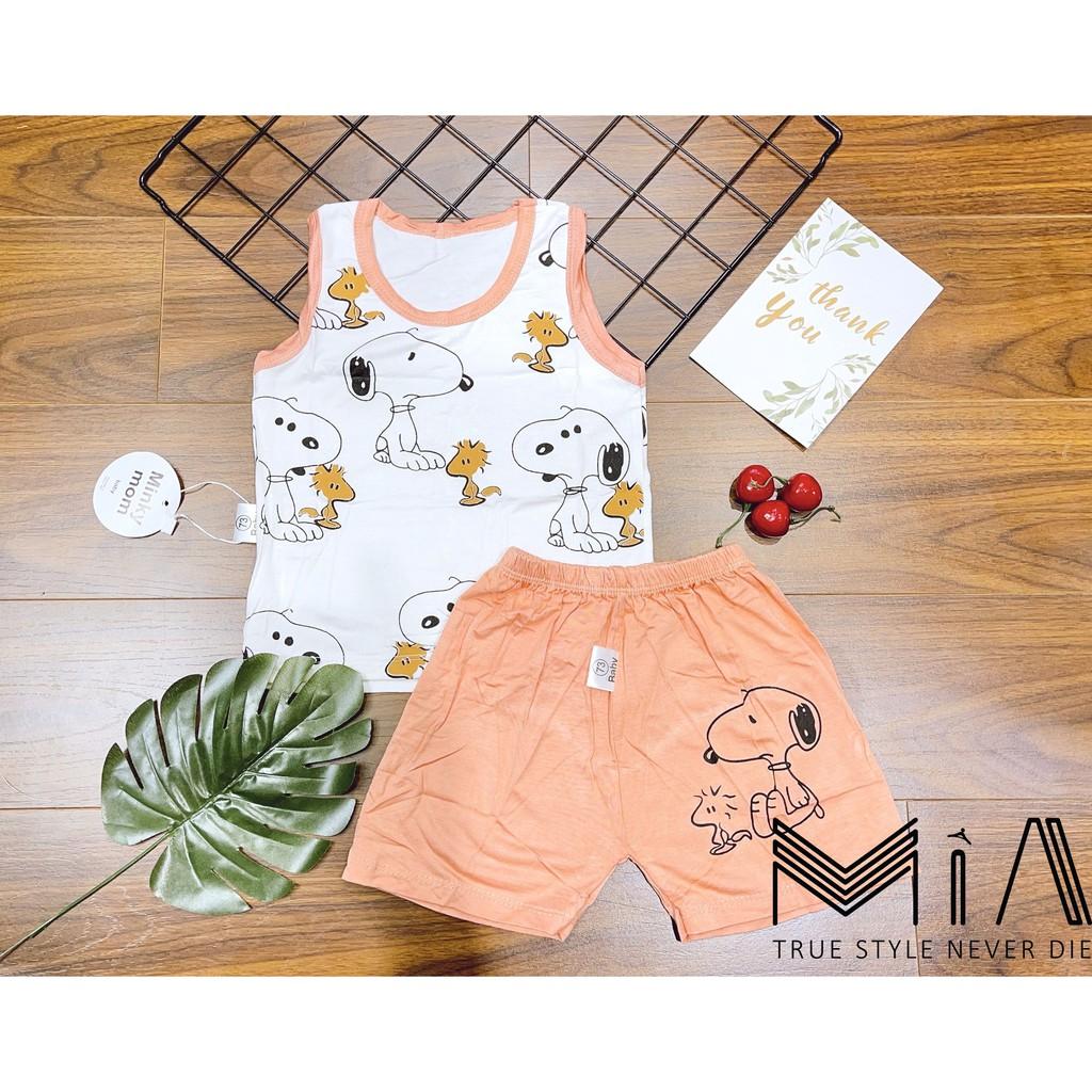 Bộ Ba Lỗ Chất Vải Thun Lạnh Minky Mom In Hình Puppy Dành Cho Bé Trai, Bé Gái - M13 - Mia Baby-Ảnh độc quyền shop tự chụp