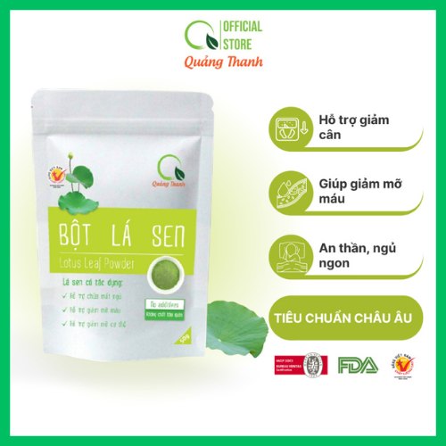 Bột Lá Sen Quảng Thanh 100% Nguyên Chất Sấy Lạnh - Ngủ ngon, giảm mỡ máu, giảm cân - Gói 50 gr