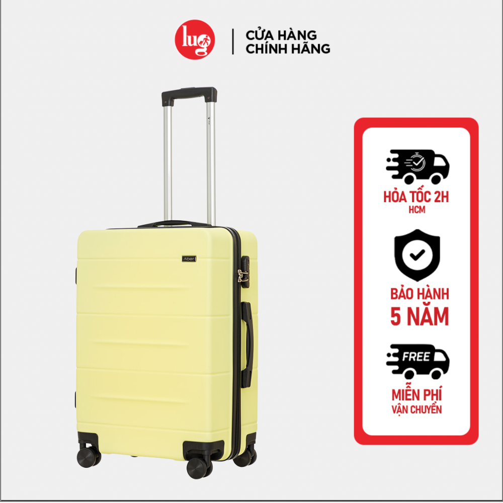 Vali Kéo Lug Aber S20S24S28 Mhl027 Nhựa Abs Hạn Chế Trầy Xước, Khóa Số Bảo Mật An Toàn - Light Yellow - 28