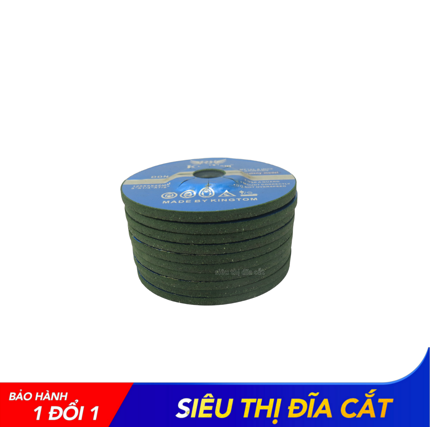 Đá Mài Sắt KingTom Xanh 125 - Lẻ 10 Viên - Mài Sắc Bén Và Hạn Chế Bụi