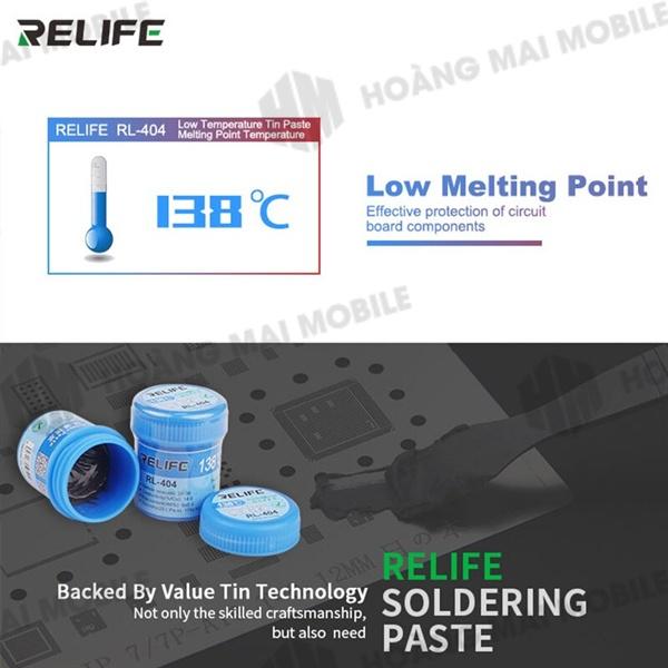 Thiếc hàn bột RELIFE RL-404 138 độ lọ 50g