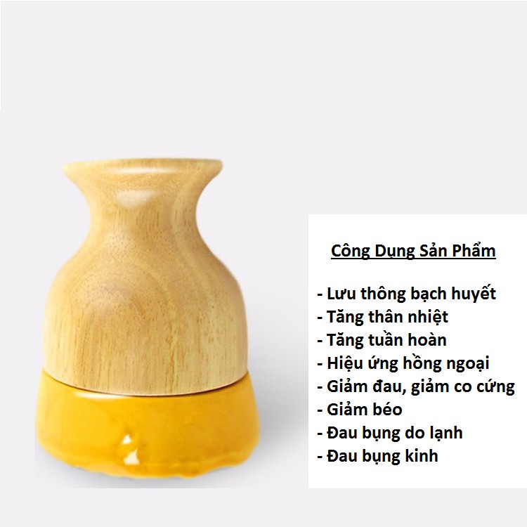 Cốc sứ nhiệt trị liệu massage, cốc nhiệt cạo gió dưỡng sinh đả thông kinh lạc