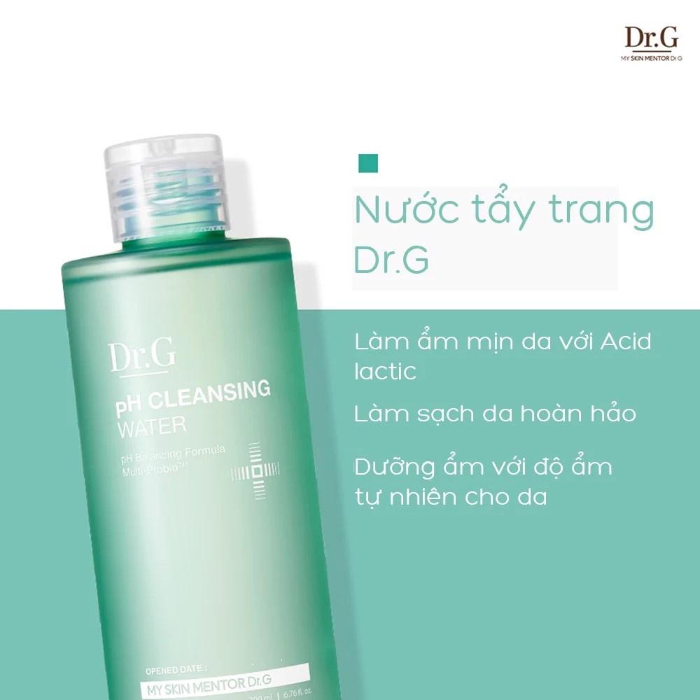 Combo 2 Sản Phẩm Làm Sạch, Ngừa Mụn Cho Da Mụn Dr.G (Tẩy Trang 490ml, Kem 70ml)