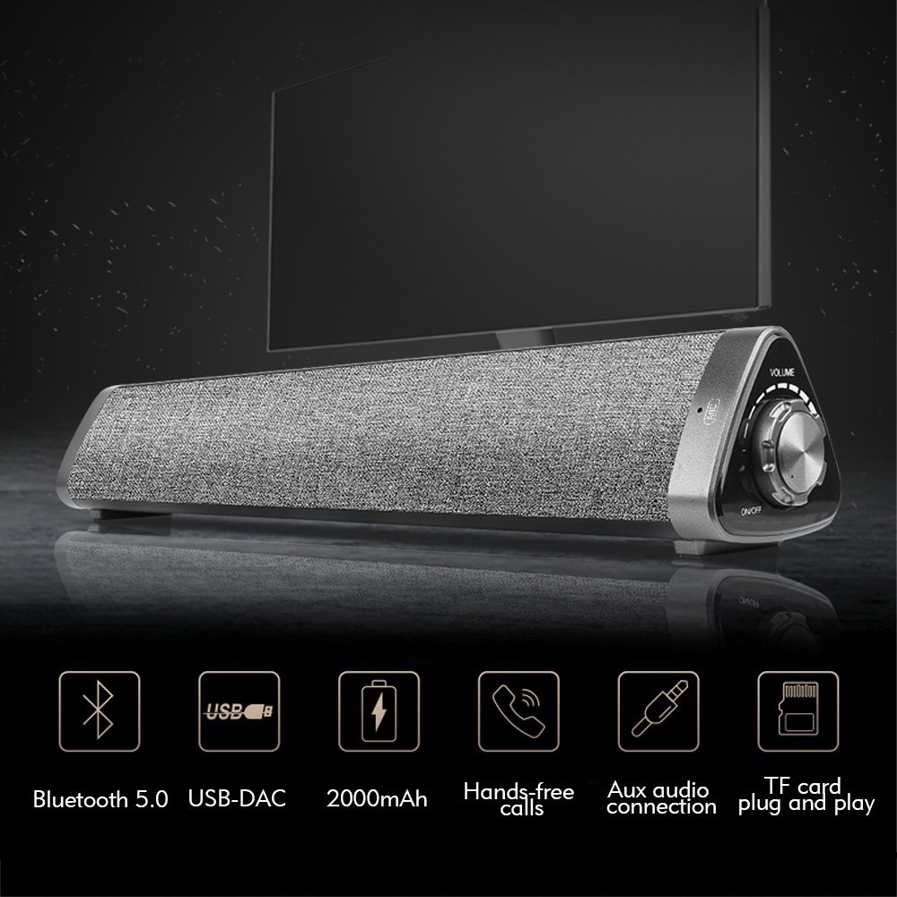 Soundbar bluetooth để bàn âm thanh siêu hay Loa Bluetooth, Loa Đôi, Âm Thanh Trung Thực, Hỗ Trợ Thẻ Nhớ, USB, Jack 3.5