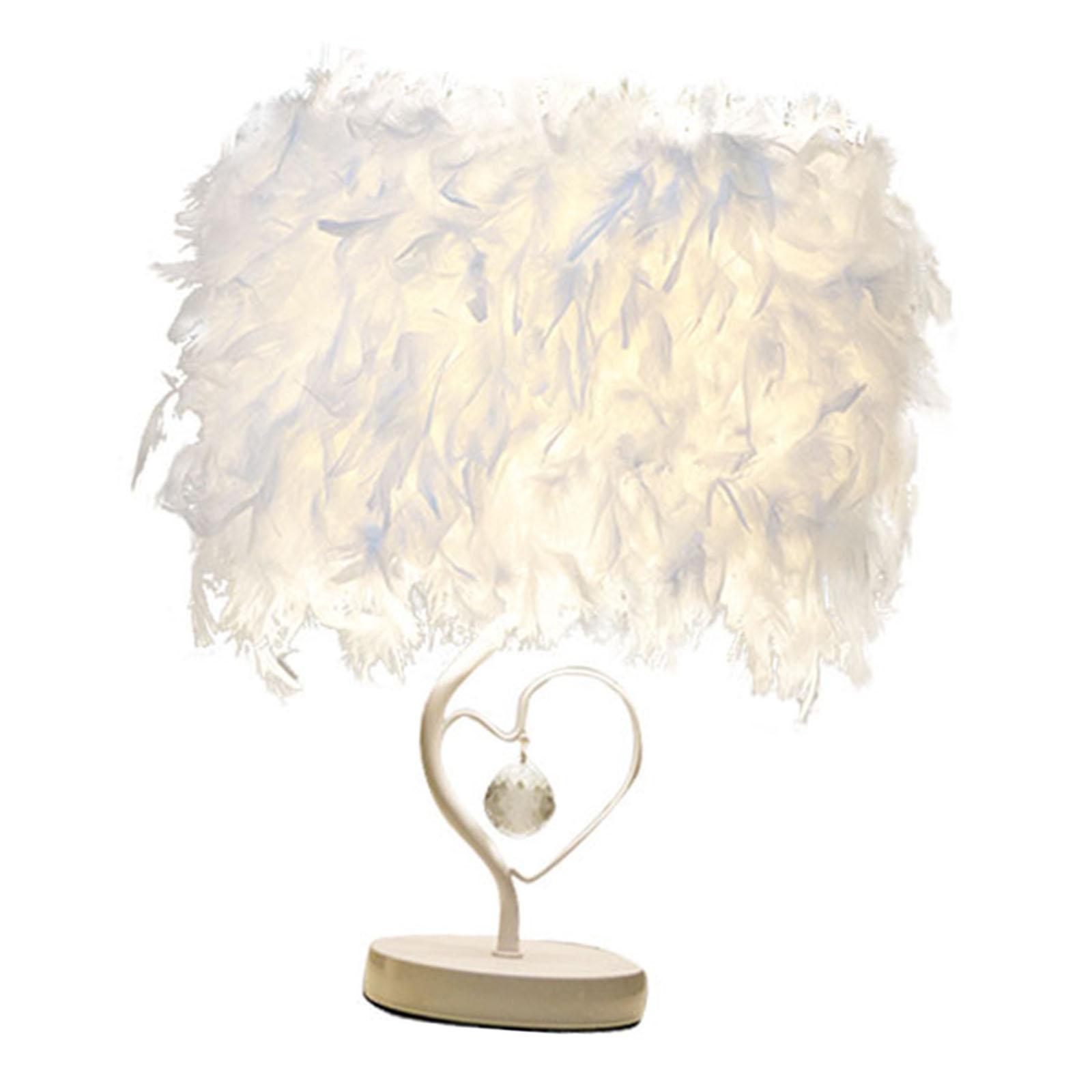 Feather Table Lamp  Nightlight Bedroom Hallway Sconces Decor Pink