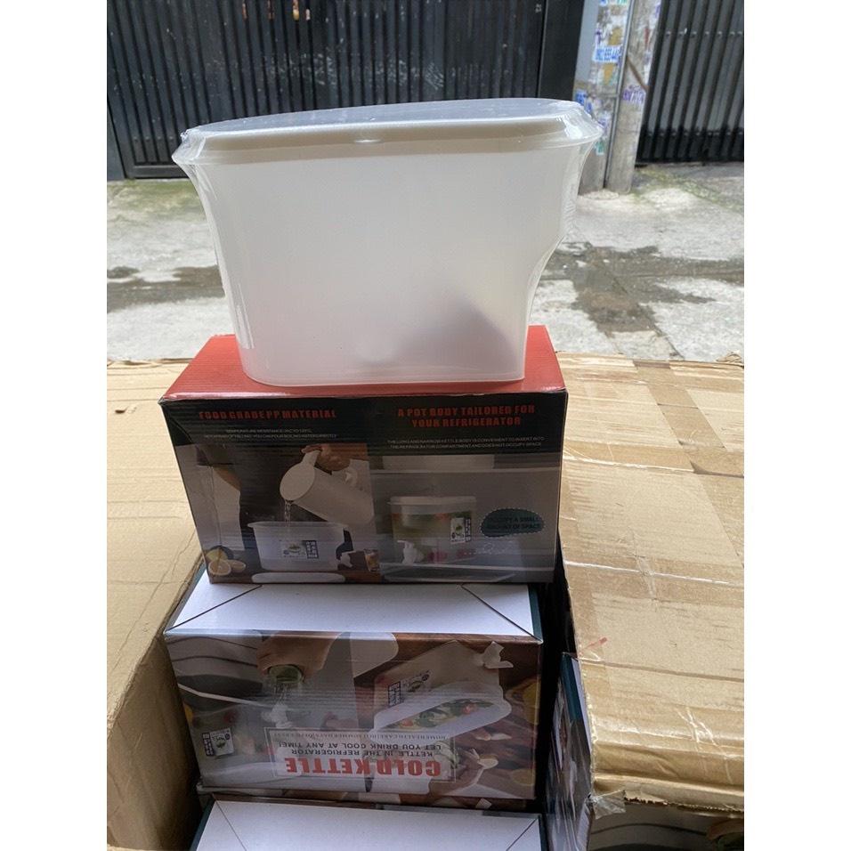 Bình Đựng Nước Có Vòi Thùng Đựng Nước Uống Để Tủ Lạnh Cao Cấp 3.5L - Ba Ngăn 5.2L