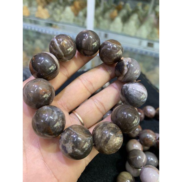 Vòng Tay Gỗ Hóa Thạch Size 20mm