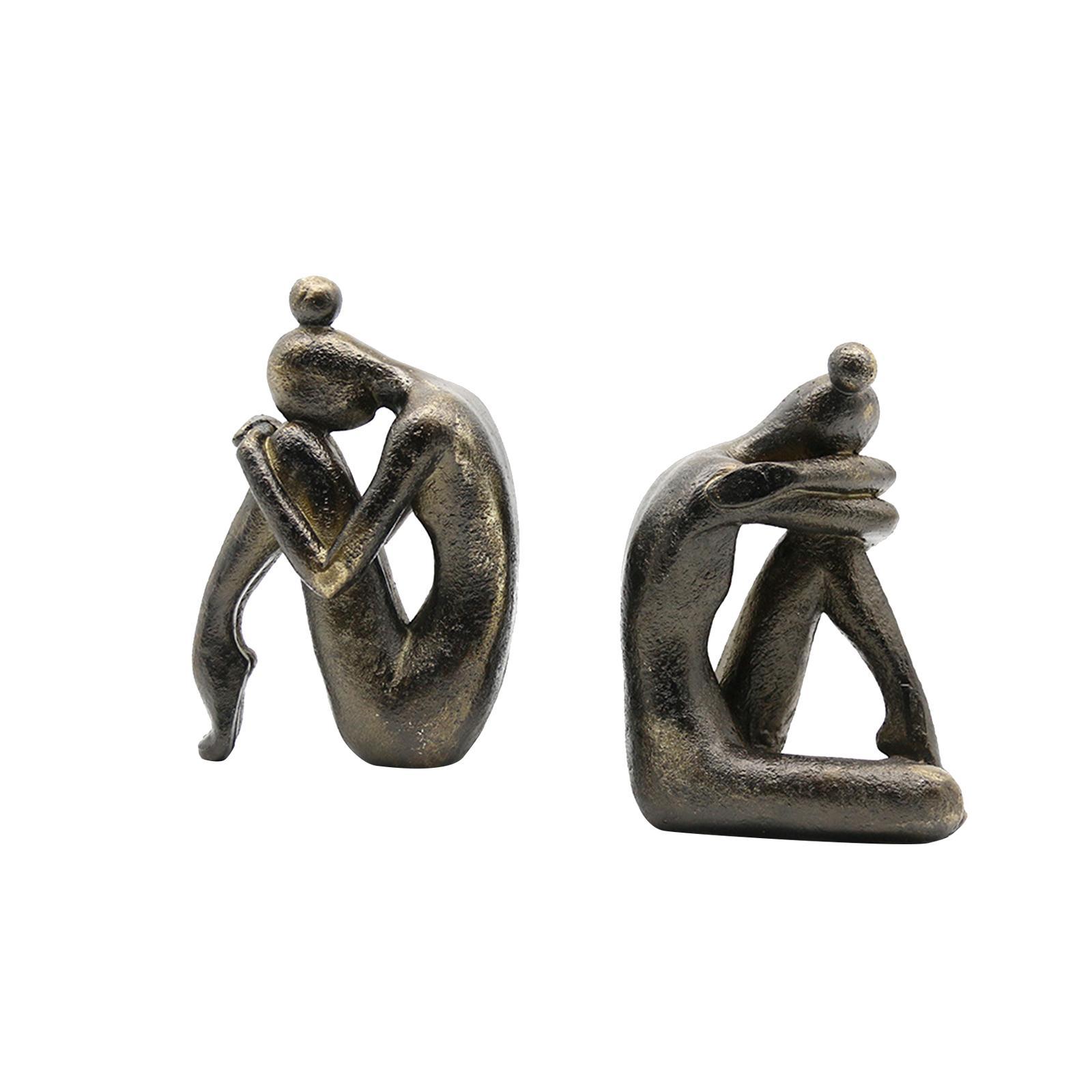 Thinker Bookends Figurine Bookend Decorative Bookends Desk Living Room Modern Home Female Book Stand Holder Resin Book Ends Book Stopper