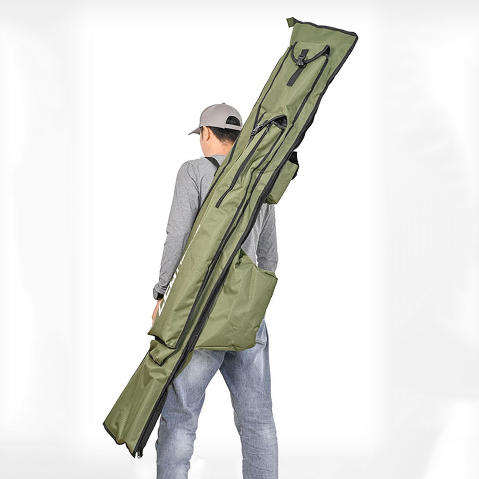 Fishing Rod Case Oxford Cloth Fishing Bag Portable Folding Fishing Rod Reel Tackle Tool Carry Case Carrier Travel Bag