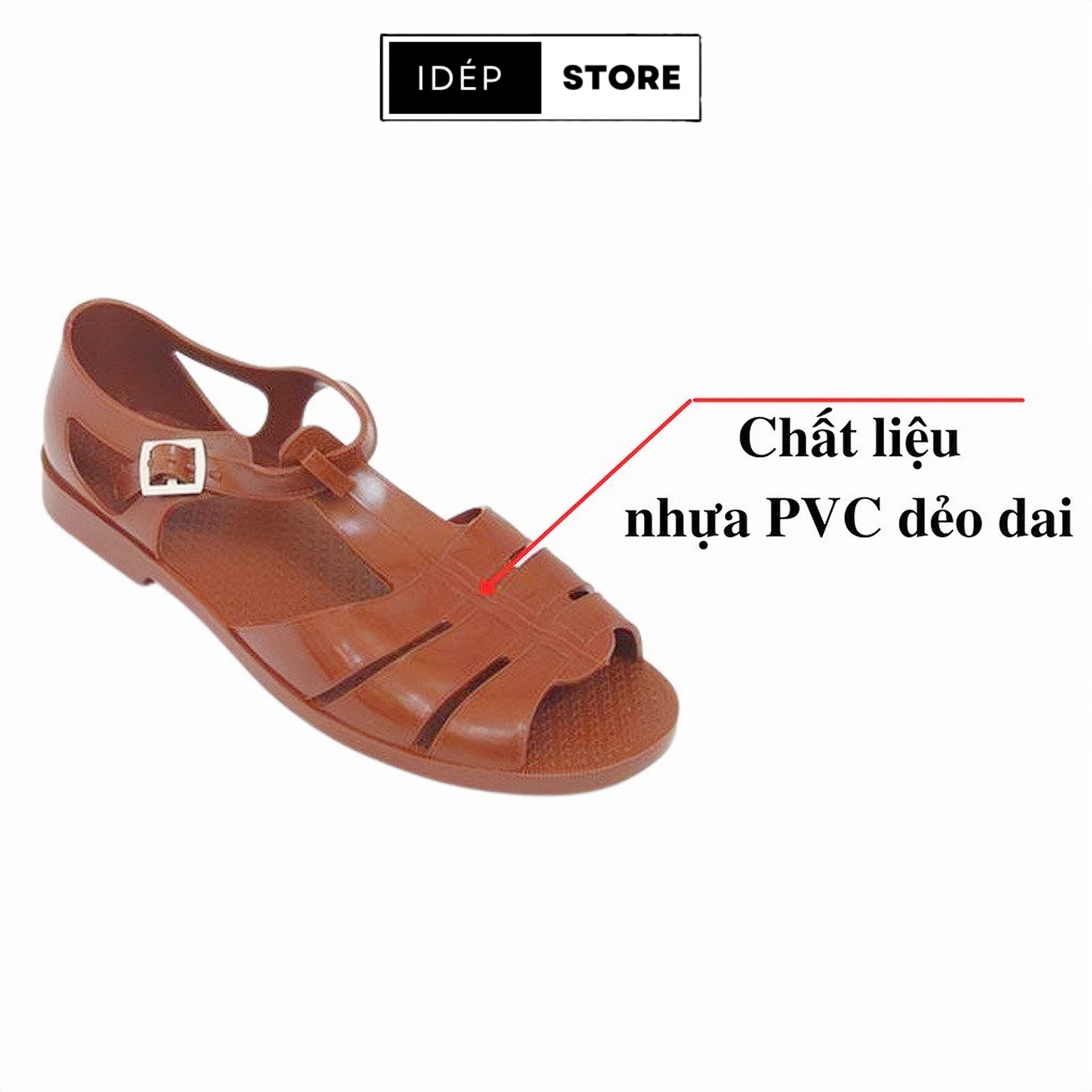 Dép Sandal Rọ Bộ Doi, Dép Dọ Nam [LOẠI 1] bằng Nhựa PVC dẻo êm chân chống trượt - Sandal bảo hộ đi mưa, đi rừng siêu bền - iDÉP GL003