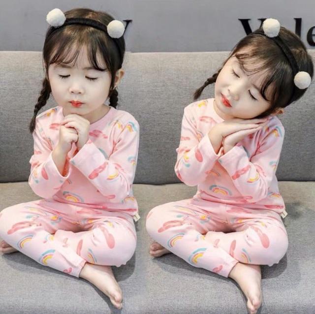 Bộ dài tay Minky Mom 100% cotton cao cấp -Mẫu Cầu Vồng - họa tiết dễ thương cho bé trai, bé gái từ 5-19kg