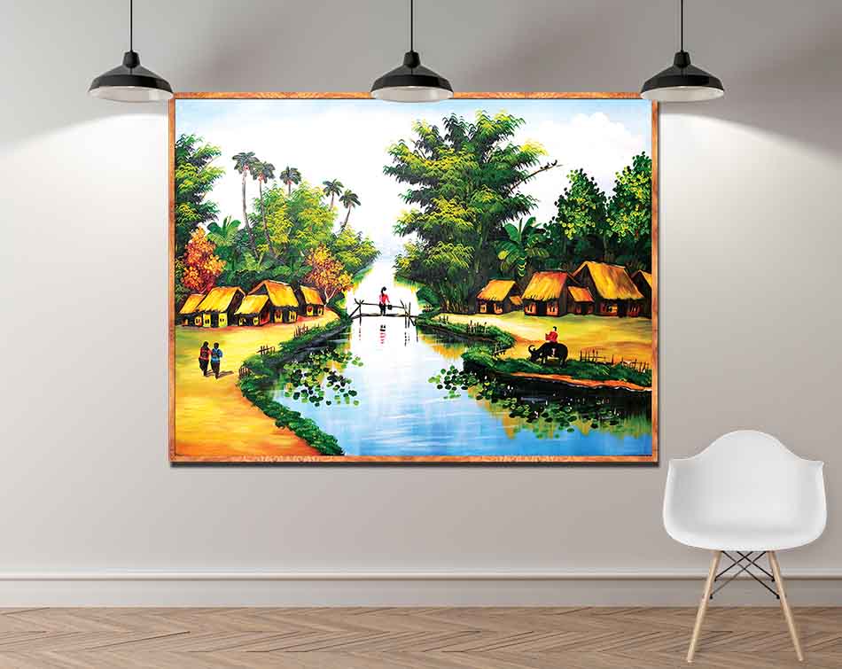 Tranh canvas treo tường làng quê Việt Nam - QVN030