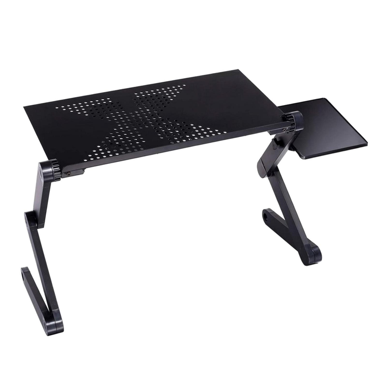 Laptop Cooling Stand Lap Desk with Mouse Tray Adjustable Height Angle Aluminum Alloy Desktop Tray Computer Riser Table Cooler Folding Holder