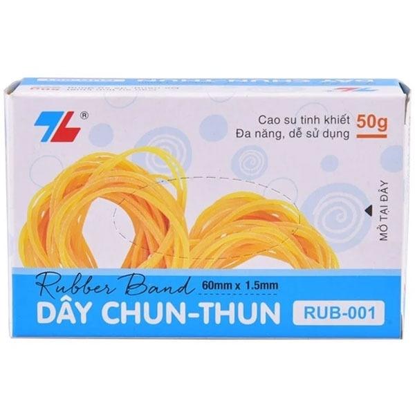 Hộp Dây Thun Vàng 60 x 1.5 mm 50g - Thiên Long RUB-001