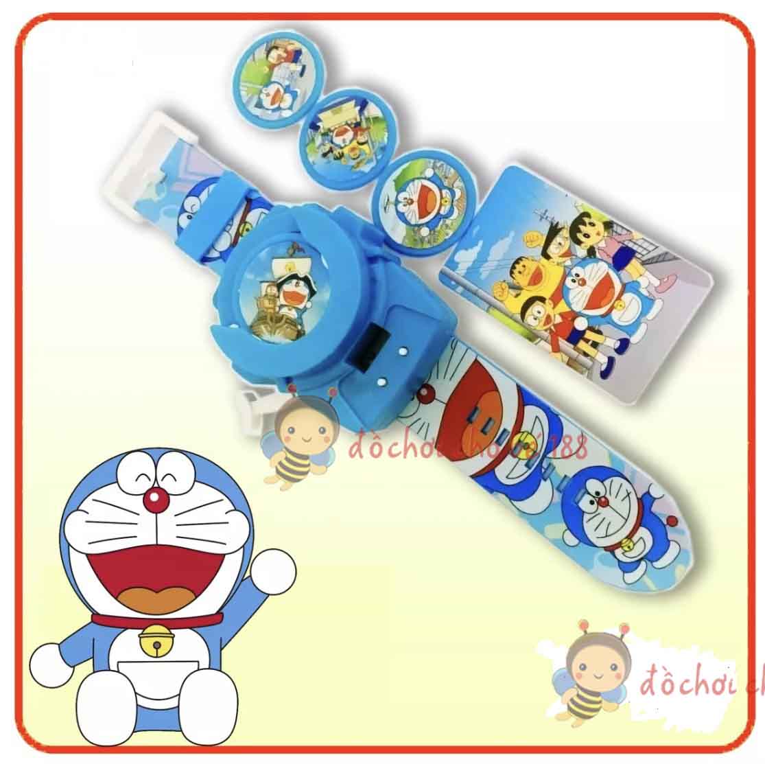 Đồ chơi đồng hồ đeo tay Doraemon spider man người nhện có bắn đĩa, giúp bé luyện tập thói quen xem giờ mỗi ngày