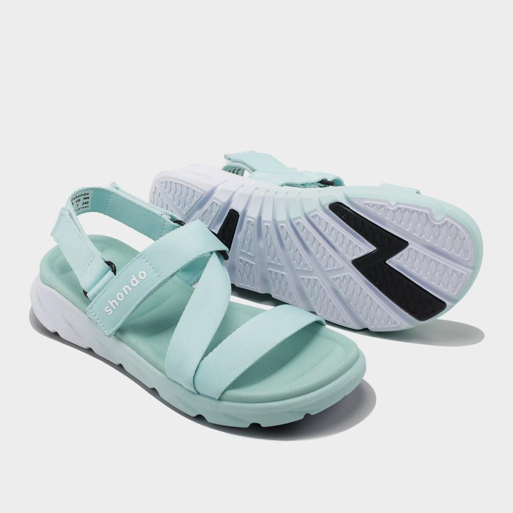 Giày Sandals Shondo F6 Sport Ombre Đế 2 Màu Xanh Mint Trắng F6S0442