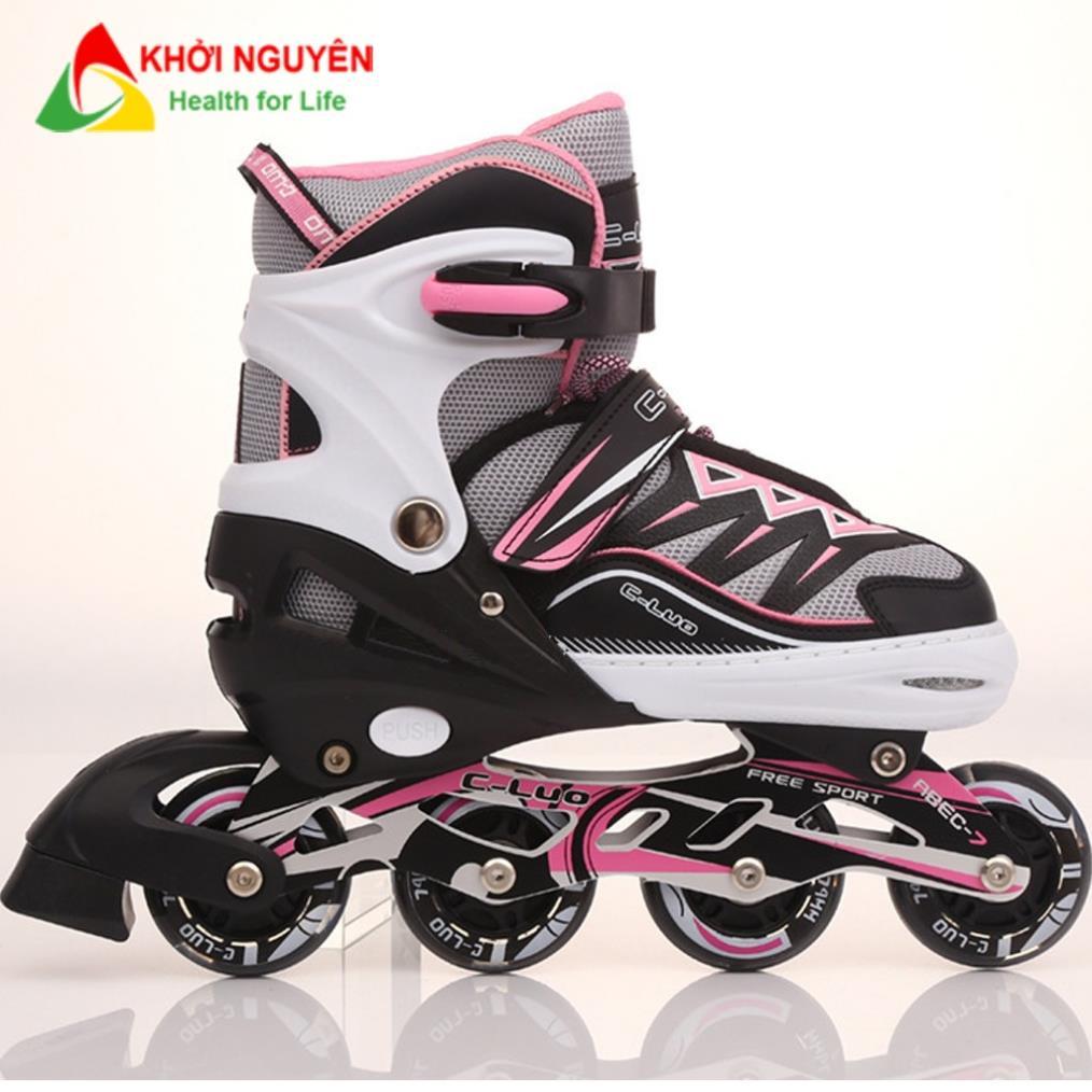 Giày trượt patin trẻ em tặng bảo hộ CLUO với bánh cao su sáng led trượt mượt và êm, quà tặng | KHỞI NGUYÊN