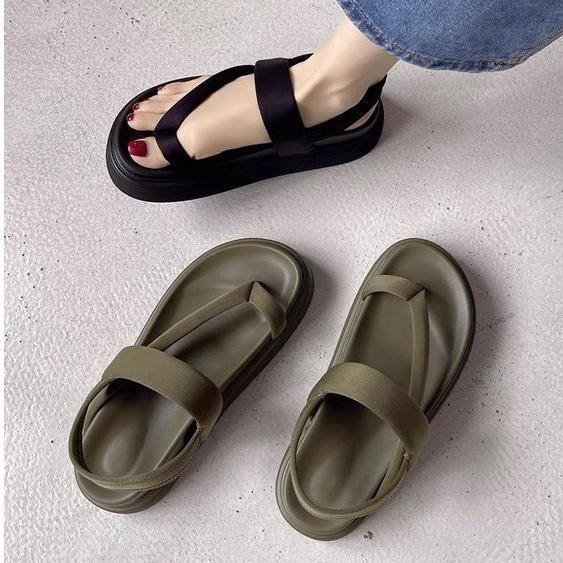 Giày sandal nữ xỏ ngón chéo Ulzzang quai nhựa mềm đế cao su đi mưa chống trơn siêu bền iDÉP- GL084