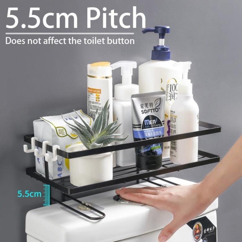 Kệ sắt sơn tĩnh điện để trên bồn cầu vệ sinh - màu đen