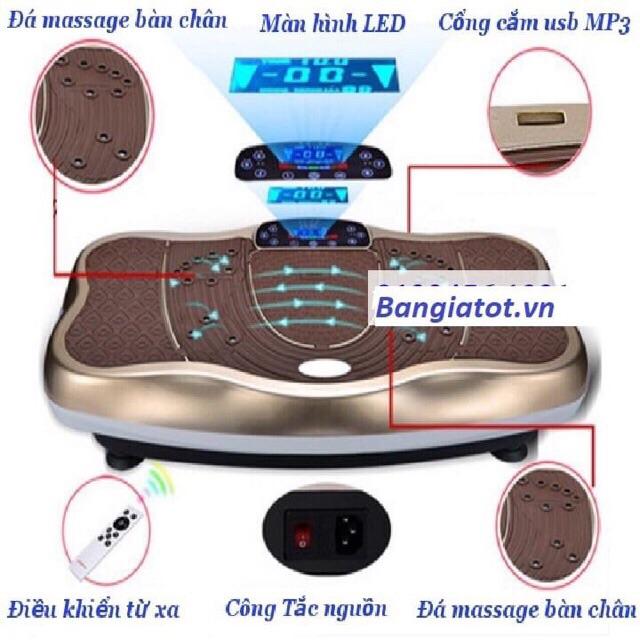 Máy rung giảm cân toàn thân nghe nhạc MP3 tặng đĩa xoay eo