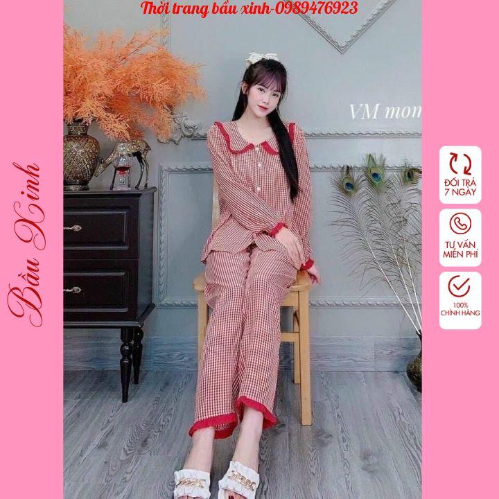 Bộ đồ bầu và sau sinh dài tay SANG CHẢNH siêu mềm mát