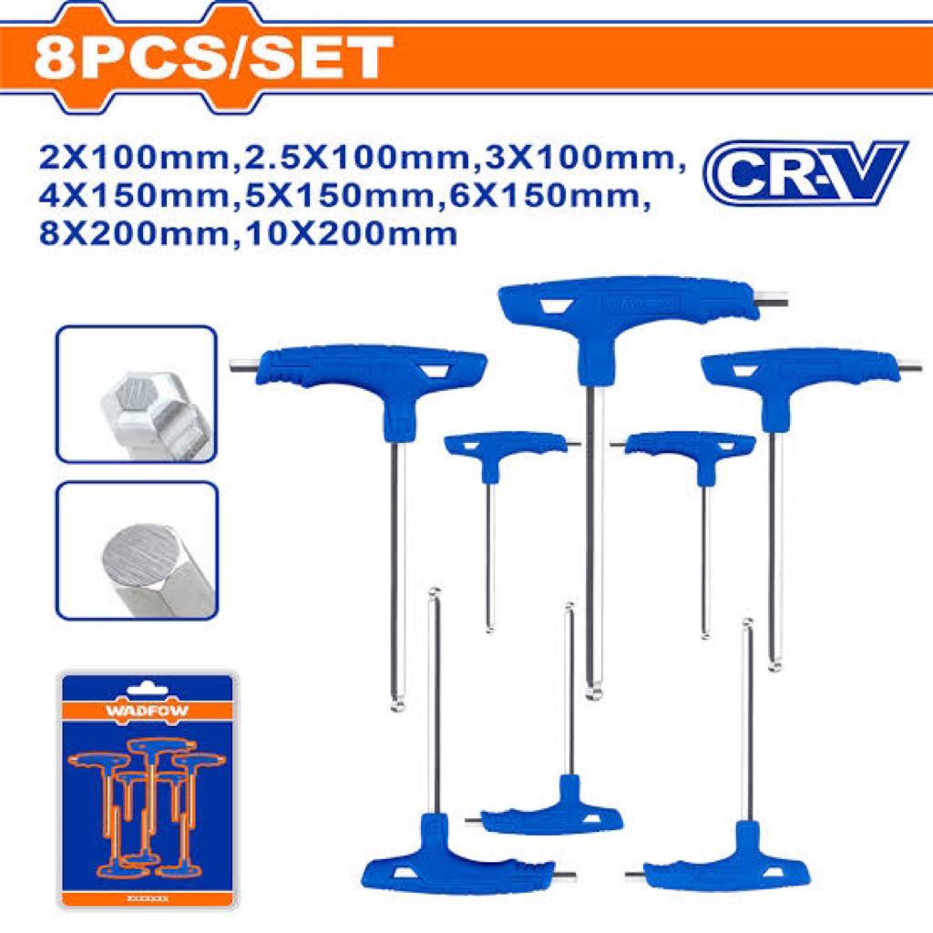 BỘ 8 CỜ LÊ LỤC GIÁC ĐẦU BI TAY CẦM CHỮ T WHK2481 WADFOW - HÀNG CHÍNH HÃNG