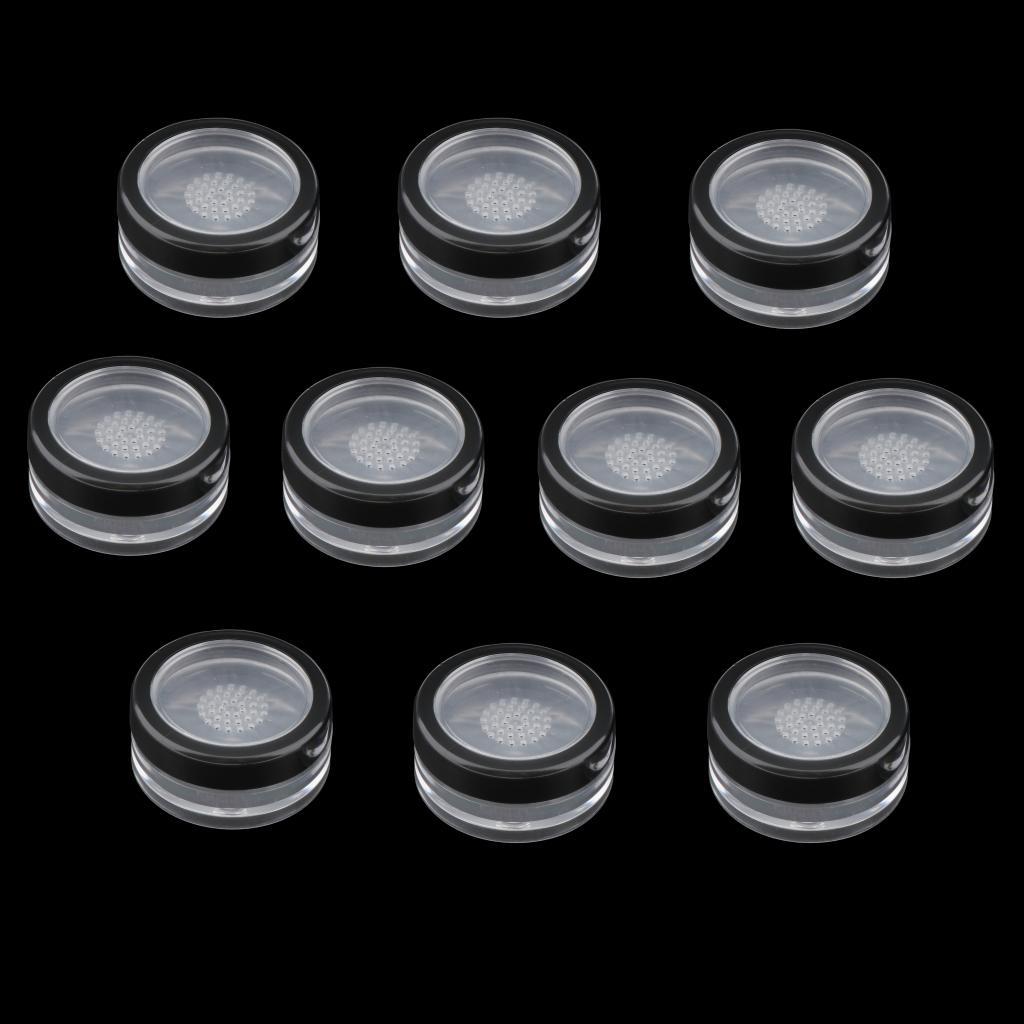 10x Empty Loose Powder Container Powder Puff Case Cosmetic Storage Jars