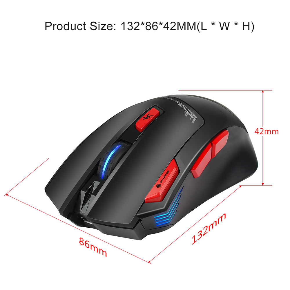 Chuột chơi game không dây HXSJ T88 có thể sạc lại có thể điều chỉnh 4800DPI quang học